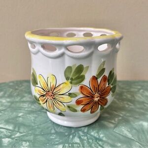 Vintage Floral Ceramic Planter